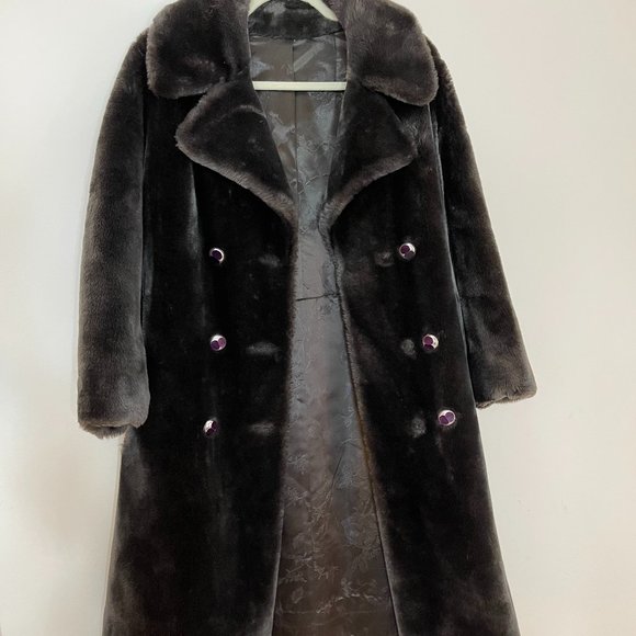 Borgana by Russel Taylor Brown Fur Coat - Picture 1 of 5